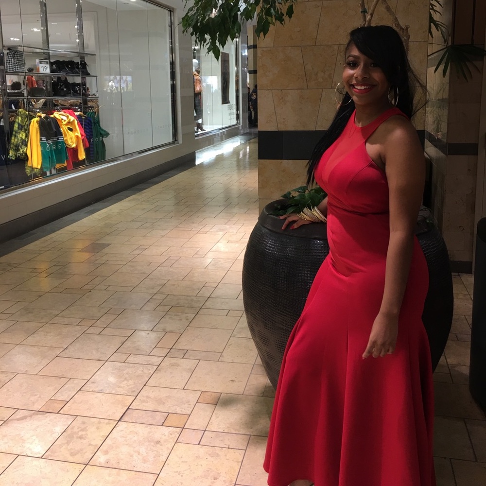 A red elegant long dress